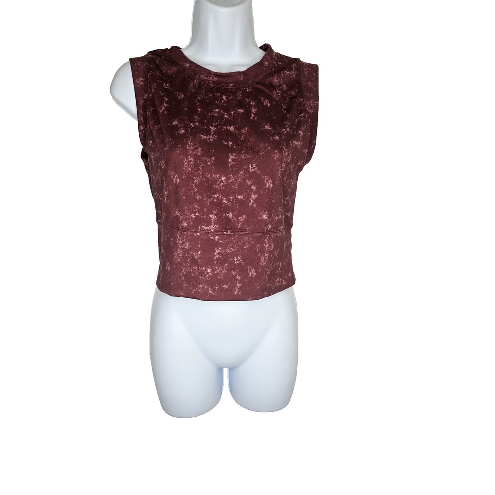 LegEnd Activewear Women's Sleeveless Crop Tank Top‎ Red Tie Dye Size M Medium